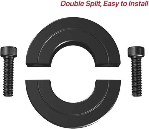 Miniatura 3 de 1" agujero doble Split eje collar negro óxido conjunto tornillo estilo (4 PCS)
