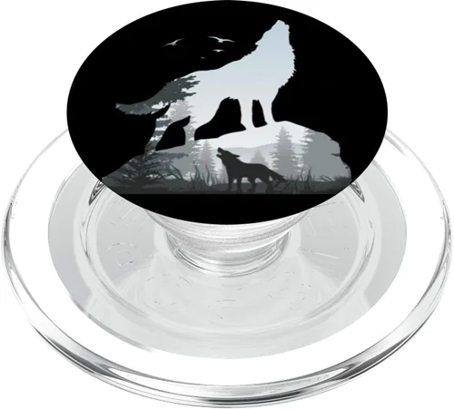 Miniatura 8 de Wilderness Mountains Nature Howling Wild Animal Wolf PopSockets PopGrip: agarre intercambiable para teléfonos y tabletas