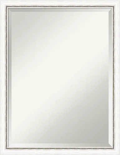 Miniatura 13 de Amanti Art - Espejo de baño blanco para sobre lavabo, espejo de tocador rectangular Morgan blanco azul de 22x18, marco de madera moderno pequeño, se