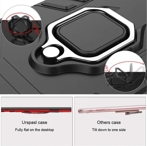 Miniatura 4 de Funda para Xiaomi Redmi Note 8 Pro con protector de pantalla de vidrio templado híbrido resistente Armadura protectora con soporte de anillo de 360