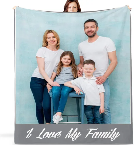 Miniatura 15 de Manta personalizada con imagen, manta personalizada, regalos para cumpleaños, Navidad, boda, manta de fotos personalizada, regalos de pareja para 8