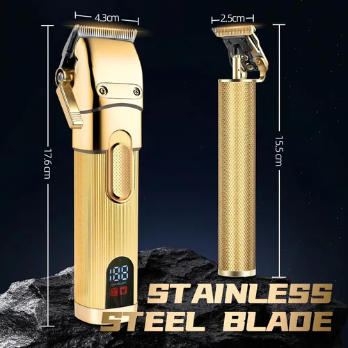 Miniatura 2 de Cortapelos para hombres, kit de aseo inalámbrico, cortapelos profesionales con pantalla LED, recortadora de barba recargable, regalos para hombres