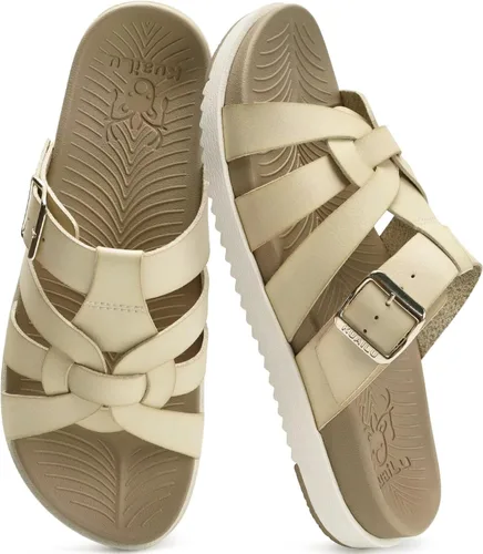 KuaiLu Sandalias de gladiador para mujer con cómodo soporte de arco para verano, playa, vacaciones, caminar, viajes, pescador, toboganes, trajes