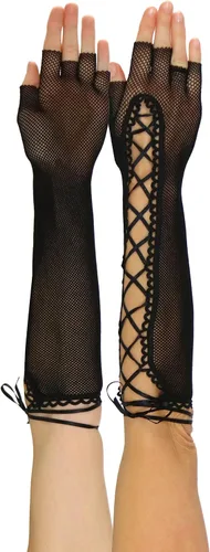 Miniatura 5 de ToBeInStyle Guantes calentadores de brazo sin dedos con cordones para mujer