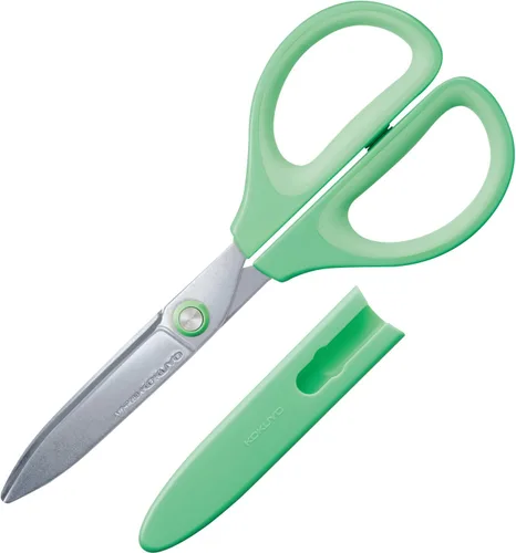 Miniatura 11 de Tijeras sin pegamento Kokuyo Saxa, blancas, hoja 3D, empuñadura simétrica para diestros y zurdos, con tapa de seguridad, importadas de Japón Blanco