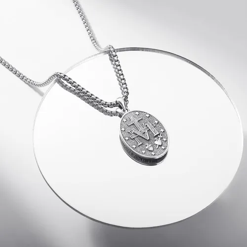 Miniatura 3 de Collar de plata de ley 925 con medalla de San Patrón, colgante de protección católica, amuleto, joyería religiosa para hombres y mujeres