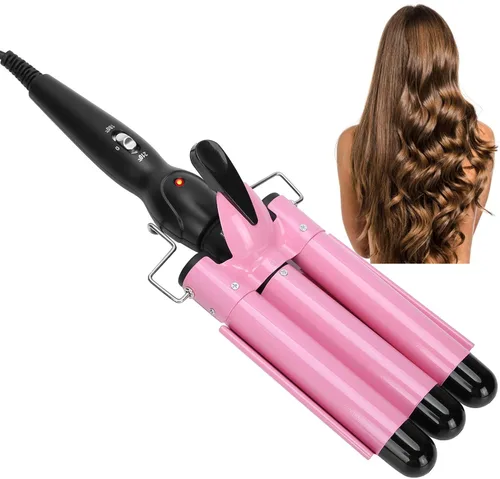 Miniatura 8 de Varita rizadora de pelo, rizador de pelo, rizador de pelo de triple tubo, varita de rizador de cabello de 2 temperaturas, turmalina, herramienta