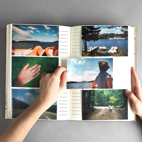 Miniatura 5 de Holoary Álbum de fotos de 4 x 6 pulgadas, 300 fotos, 3 imágenes por página, área de escritura de notas para cada bolsillo, con ventana de marco