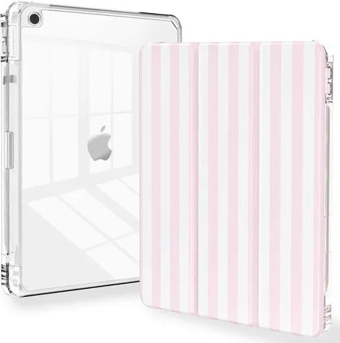Miniatura 19 de Feams Funda para iPad de 9ª generación, funda triple para iPad 10.2, cubierta trasera transparente con soporte para lápiz y apagado Ángel