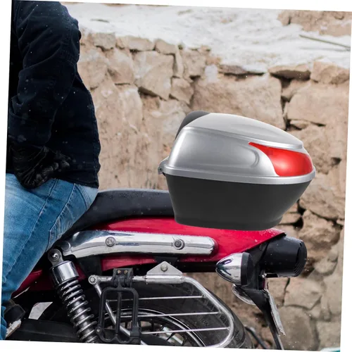 Miniatura 6 de Maletero de la motocicleta del vehículo eléctrico del tronco (plata) de la cerradura del equipaje de almacenamiento de la cola de la motocicleta