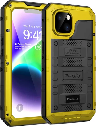 Miniatura 20 de Beasyjoy Funda impermeable para iPhone 14 Pro Max, funda de metal resistente con protector de pantalla integrado, protección de cuerpo completo