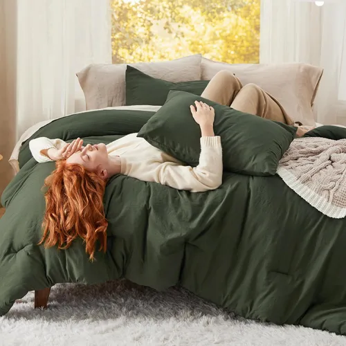 Miniatura 10 de Bedsure Juego edredón suave prelavado individual/individual XL, 365 días, cálido relleno alternativo GentleSoft™, 1 edredón ligero:68x88 pulgadas