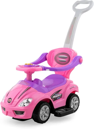 Miniatura 9 de Best Choice Products Carro de empuje y pedal 3 en 1 para niños, carro de juguete para niños pequeños con mango, bocina y música - Azul