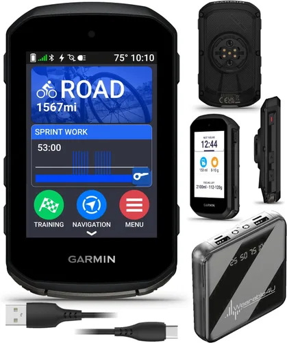 Garmin Edge 850 - Computadora de ciclismo compacta con GPS de 2.7 pulgadas, pantalla de colores vivos con paquete Wearable4U PowerBank