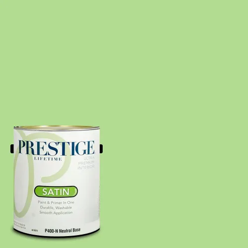 Miniatura 193 de Prestige Paints - Pintura exterior e imprimación en uno, 1 galón, plano, compatibilidad comparable con el color menta «Whipped Mint» de Behr