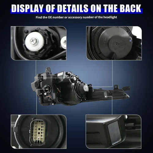 Miniatura 4 de Conjunto de faros delanteros para Cadillac ATS 2013 2014 2015 2016 2017 2018 2019 Halógeno Faro Pasajero Lado Derecho, Lámpara delantera derecha