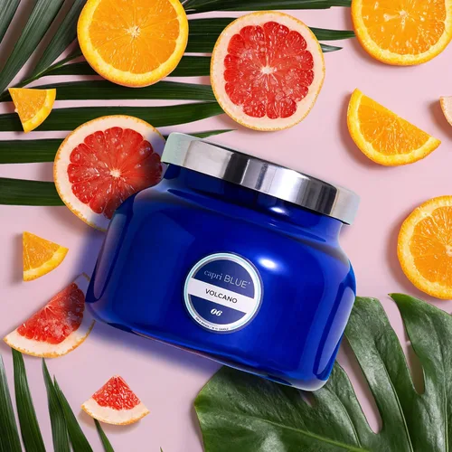 Miniatura 2 de Capri Blue Volcano Velas Perfumadas - Velas de Lujo en Frasco de Vidrio para el Hogar Perfumadas con Fruta Tropical y Cítricos Azucarados - Mezcla