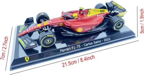 Miniatura 5 de HTLNUZD Bburag 24/1/2022 Nuevo F1-75#55 para Ferrari 75 aniversario Sainz Estático Fórmula Uno Aleación Coche de carreras de aleación fundido