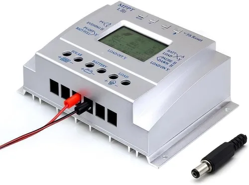 Miniatura 3 de Controlador de carga solar de 80 A, regulador de panel solar de 80 amperios con temporizador de carga, 12 V 24 V automático con pantalla LCD USB 5 V
