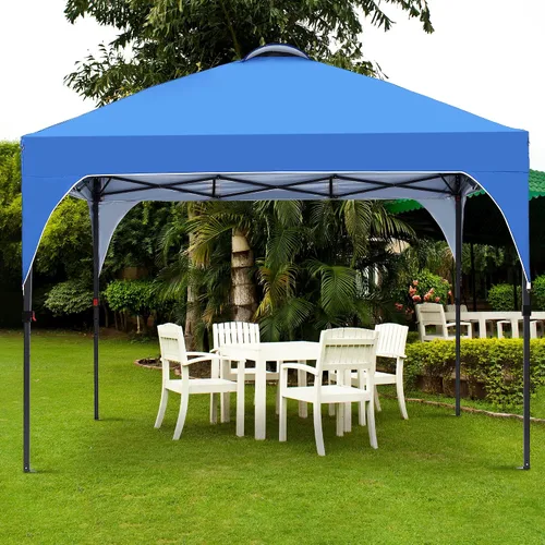 Miniatura 4 de GDY Tienda de campaña desplegable de 10 x 10 pies, gazebo para exteriores con 4 bolsas de arena, toldo fácil de instalar con 3 alturas ajustables