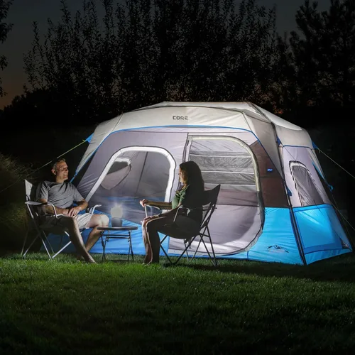 Miniatura 3 de CORE Instant Cabin Tents with LED Lights Family Multi Room Lighted Pop Up Tents for Camping Included Storage Pockets for Camping Accessories