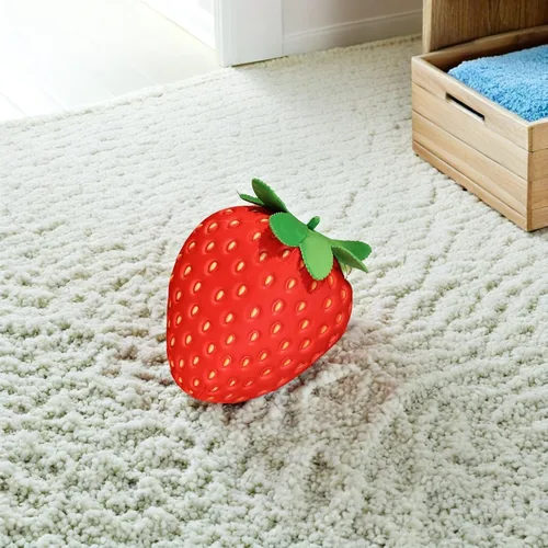 Miniatura 5 de Kisangel - Almohada rellena de fresas de 13.77 x 12.59 x 7.48 pulgadas, cojín de felpa suave para sofá, silla, dormitorio de niños, regalo decorativo