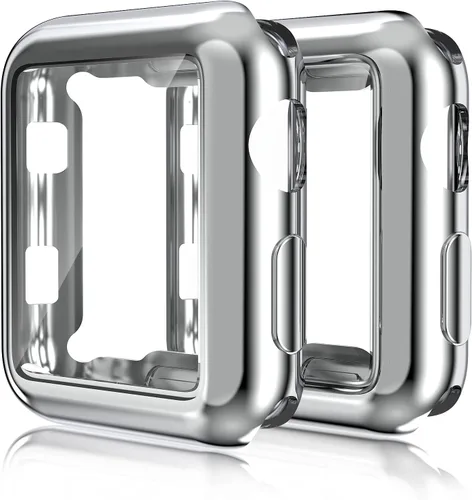 Miniatura 9 de Paquete de 2 fundas compatibles con Apple Watch de 1.496 pulgadas (1.496 in), protector de pantalla de poliuretano termoplástico (TPU), funda