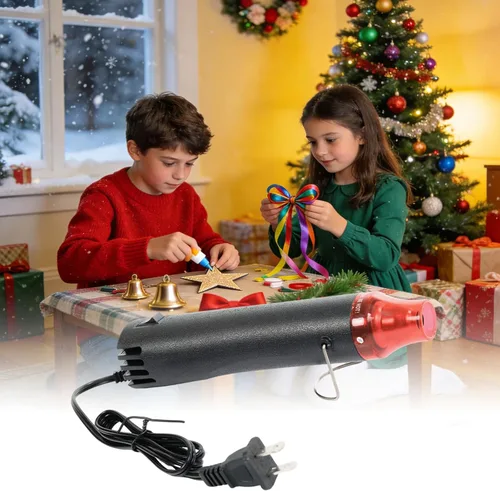 Miniatura 7 de Pistola de calor para manualidades, pistola de aire caliente de 110 V y 300 W, cable ultra largo de 3.28 pies, pistola de calor portátil con soporte