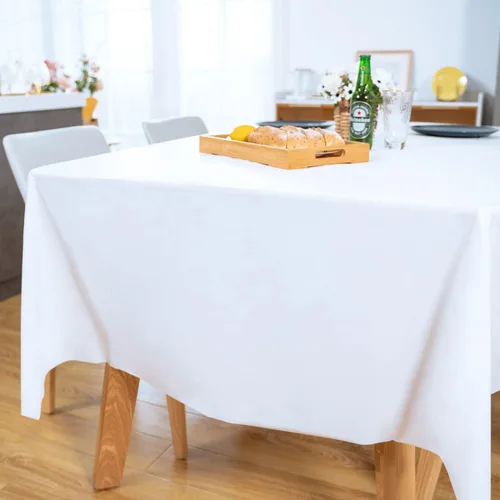 Miniatura 5 de POSATE Mantel de plástico para fiestas, mantel desechable de 54 x 108 pulgadas, paquete de 6, rectangular blanco