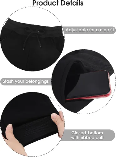 Miniatura 2 de URATOT 1 paquete de pantalones deportivos con forro de sherpa para mujer, con bolsillos, cálidos, para invierno, pantalones deportivos con forro