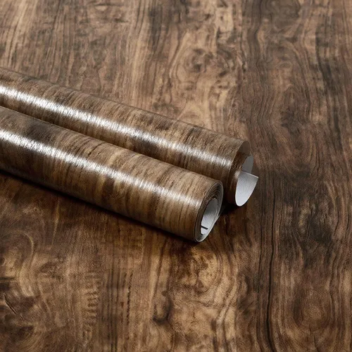 TAOGIFT Papel tapiz autoadhesivo de madera, color jatoba oscuro, impermeable, extraíble, para armarios de cocina, muebles, armarios, estantes, mesa,