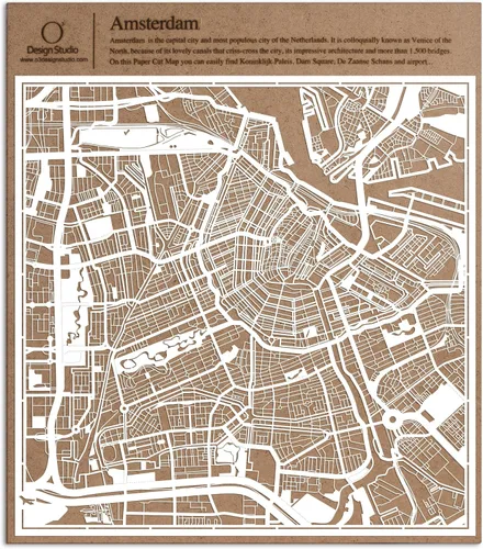 Miniatura 29 de O3 Design Studio Aberdeen - Mapa de papel cortado en papel blanco de 12 x 12 pulgadas