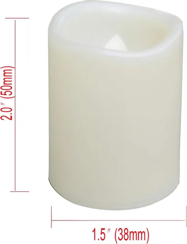 Miniatura 2 de CANDLE CHOICE Velas votivas sin llama que funcionan con pilas, luces LED eléctricas parpadeantes de plástico blanco falsas, velas de té altas a