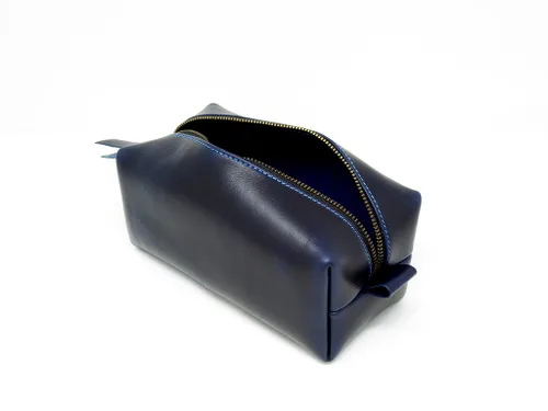 Miniatura 5 de Kit Dopp de piel auténtica, bolsa de aseo portátil para hombre para artículos de afeitado y aseo, organizador de cosméticos de viaje, regalo