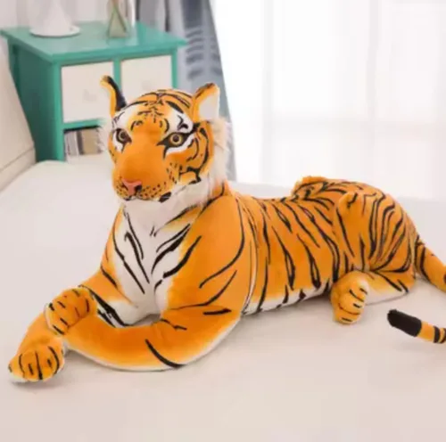 Miniatura 2 de GracesDawn Animales de peluche, tigre de 26.8 pulgadas (incluyendo el tamaño de la cola), gato de peluche para temática de la selva, decoración