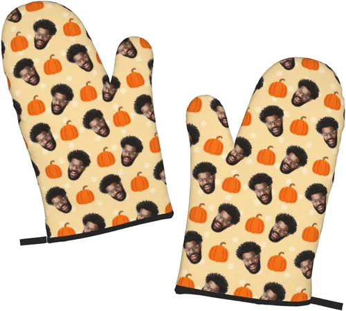 Miniatura 30 de Manoplas de horno personalizadas para Navidad, juego de guantes de horno personalizados y soportes para ollas con foto, divertidos regalos
