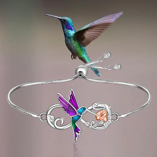Miniatura 4 de Hummingbird Sea Turtle Chakra Lotus Bracelet for Women 925 Sterling Silver Jewelry Charms Birthday Valentines Gifts