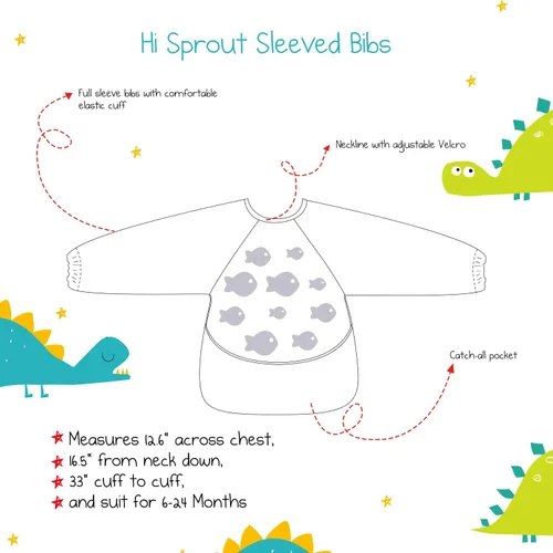 Miniatura 5 de Babero impermeable con mangas y bolsillo, 6-24 meses