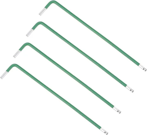 Miniatura 11 de uxcell Llave hexagonal de extremo de bola de 0.197 in, herramienta de reparación de acero S2 en forma de L con brazo largo, 4 piezas Naranja