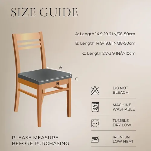 Miniatura 4 de SearchI Juego de 6 Fundas de Asiento para Sillas de Comedor Elásticas, Fundas de Asiento Suave Extraíbles y Lavables para Sillas de Comedor, Flor