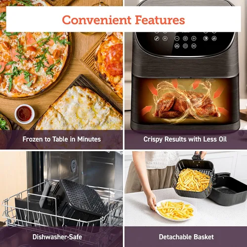 Miniatura 7 de COSORI Air Fryer - Horno tostador inteligente 11 en 1 de 5.8 cuartos de galón, libro de cocina de 100 recetas, más de 200 recetas en línea, control