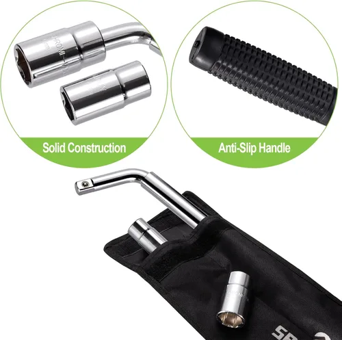 Miniatura 4 de Spurtar Llave de rueda telescópica extensible con abrazadera de rueda, llave de tuerca de rueda, herramientas de reparación de neumáticos, removedor