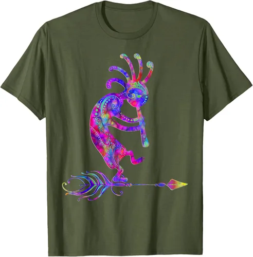 Miniatura 52 de Native American Kokopelli With Feather 2 - Camiseta Fan Fun, Negro, S