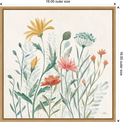 Miniatura 4 de Amanti Art Lienzo enmarcado para pared, 16 x 16 pulgadas, vibraciones de flores silvestres III por Janelle Penner, lienzo enmarcado para pared