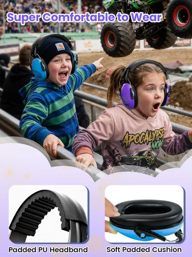 Miniatura 2 de Dr.meter - Auriculares con cancelación de ruido para niños y adultos, 2 PAQUETES, SNR27.4, protección auditiva, orejeras ajustables para Monster