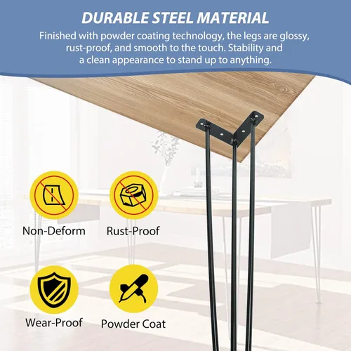 Miniatura 4 de Patas de mesa de horquilla de 34 pulgadas, patas de mesa de centro de metal, proyectos de bricolaje para muebles para el hogar industrial, patas