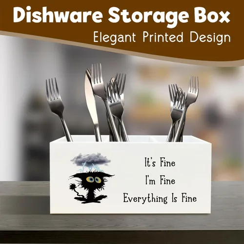 Miniatura 5 de It's Fine I'm Fine Everything is Fine - Divertido soporte para bolígrafo de gato para escritorio, divertidos accesorios de escritorio para el Gato