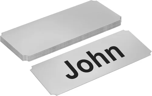 Miniatura 7 de PATIKIL Placa de identificación de metal de acero inoxidable de 3 x 1 pulgadas, grabado con láser, paquete de 10 letreros autoadhesivos, placa