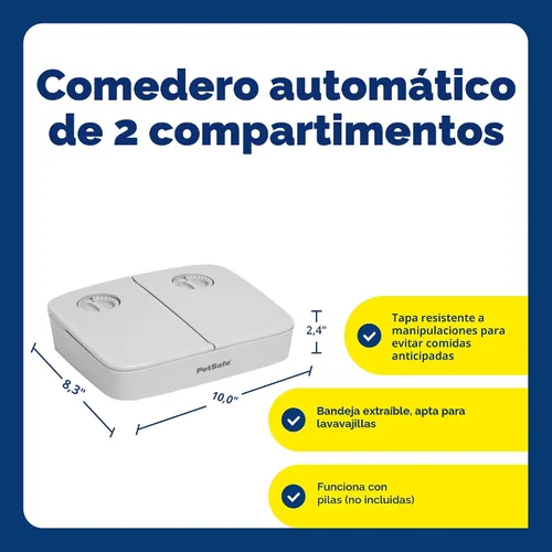 Miniatura 3 de PetSafe Analog 2 Comedero Programable para 2 Comidas para Mascotas, Comedero Automático para Perros y Gatos - Dispensador de Comida Seca