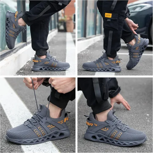 Miniatura 18 de Furuian - Tenis con punta de acero para hombres y mujeres, zapatos de seguridad ligeros, cómodos, a prueba de pinchazos, zapatos de trabajo
